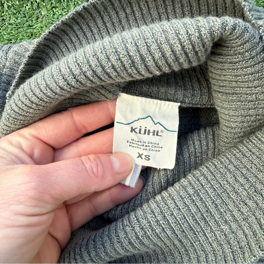 Kuhl Women's Solace Gray Ribbed Turtleneck Sweater, Size XS - Picture 3 of 6